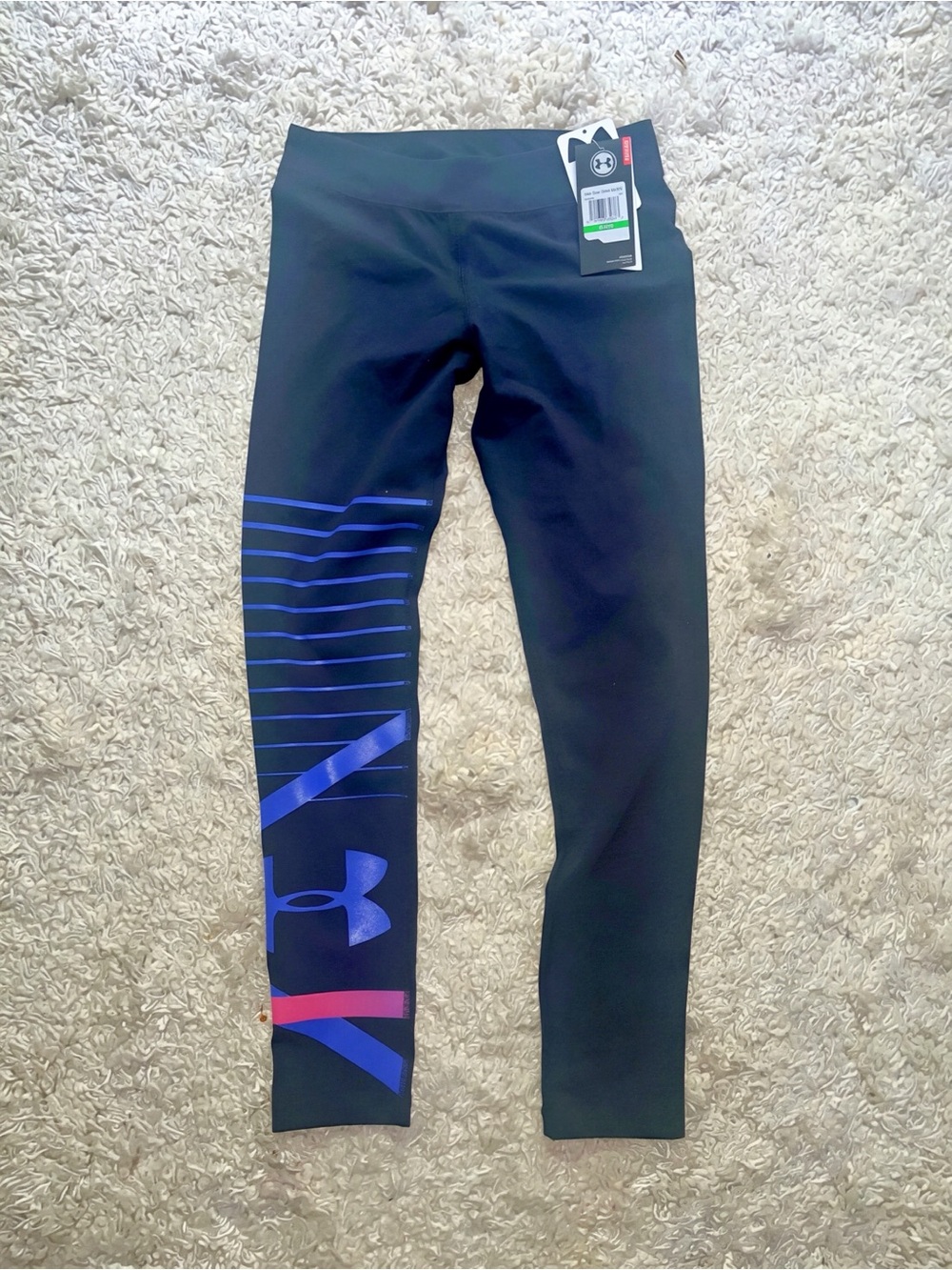 Under Armour Leggings - Blue and Pink Graphic Accent